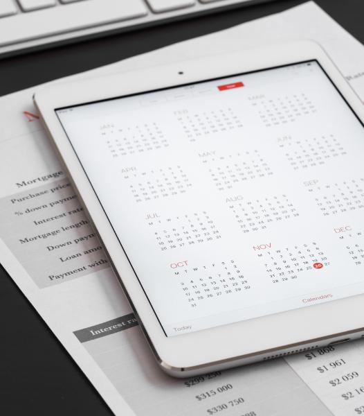 Terminkalender auf einem Tablet